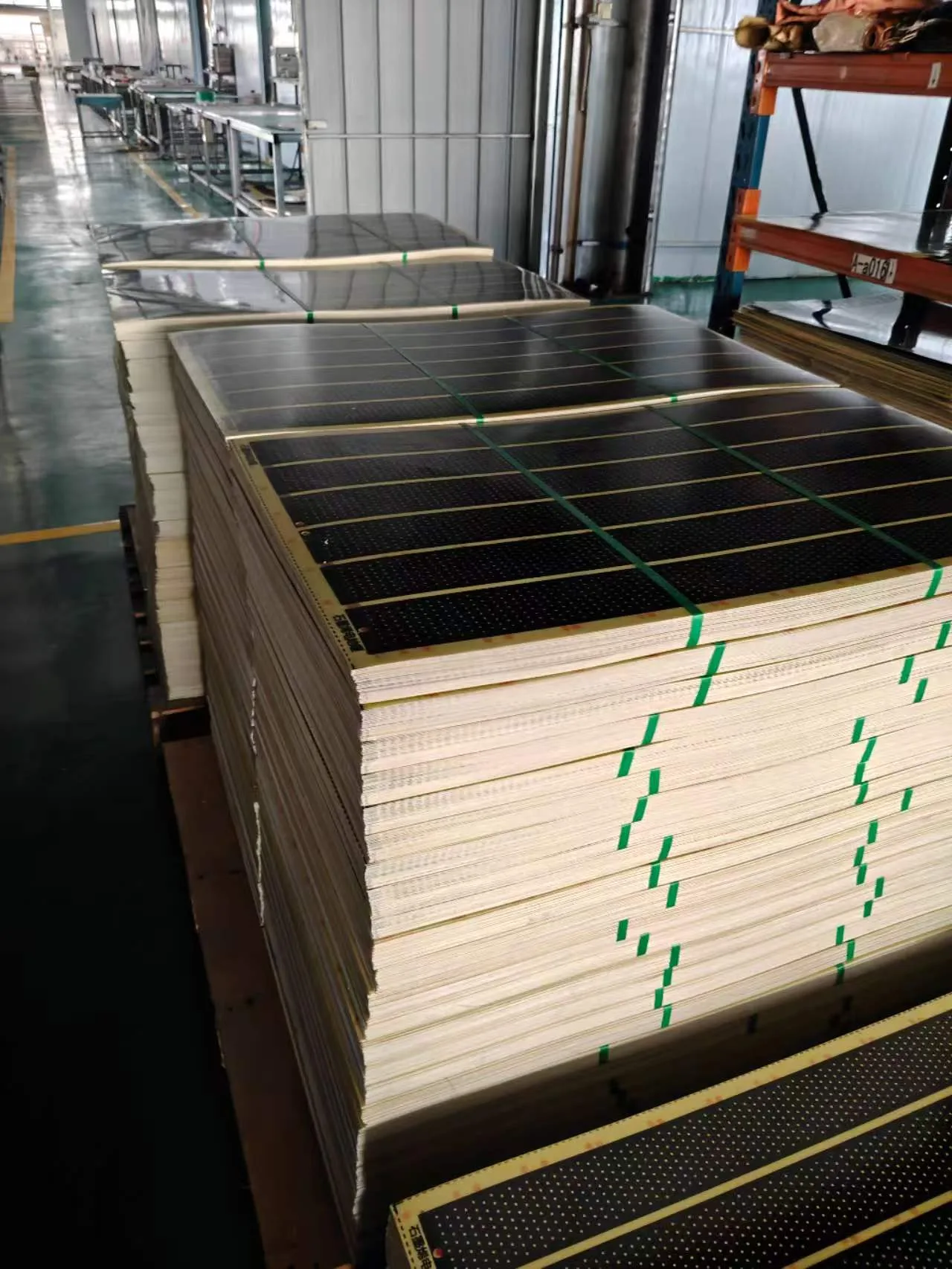 Graphene far-infrared heating panels on the factory production floor