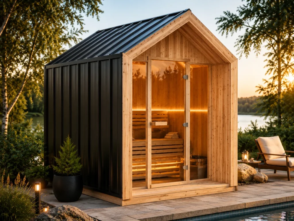 Traditional wooden sauna cabin for B2B sourcing projects